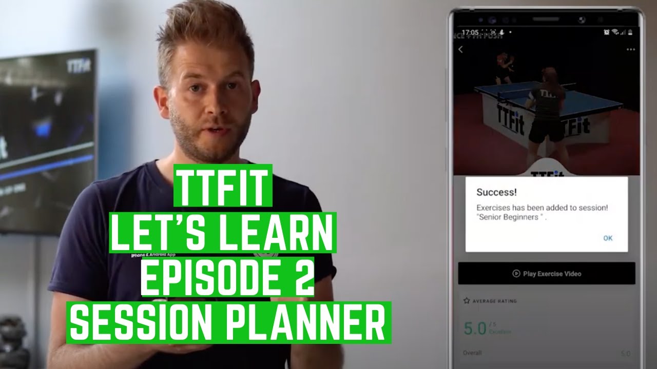 Table Tennis Fit App - Learn To Use Session Planner Feature