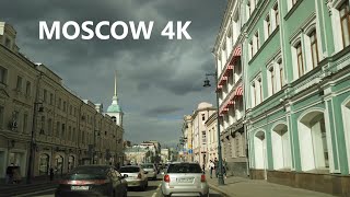 DRIVING DOWNTOWN MOSCOW 4K, BOLSHAYA NIKITSKAYA, SRETENKA STREETS, PATRIARCH&#39;S PONDS