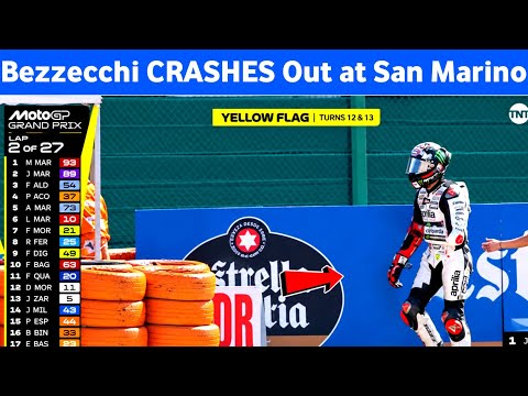 Video Marco Bezzecchi CRASHES Out at San Marino GP! | MotoGP San Marino Crash Today