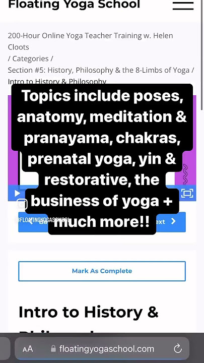 Take a quick peak at my online 200-hour teacher training. FloatingYogaSchool.com #FloatingYogaSchool