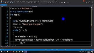 C++ Program to Reverse a Number