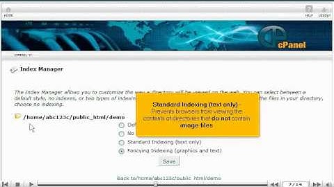 Using Index Manager in CPANEL - CPANEL Video Tutorials (CPANEL 11)