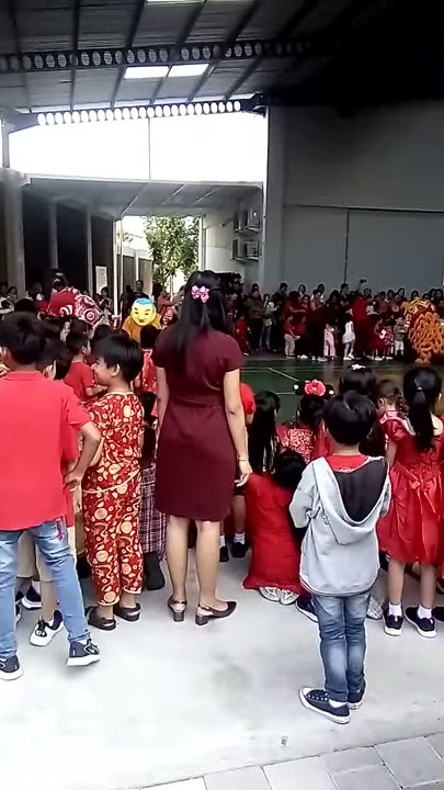 Siswa siswi Bali kiddy sangat antusias merayakan imlek.