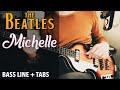 The beatles  michelle  bass line play along tabs
