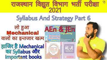 Rvunl Exam 2021 | Mechanical Engineering Syllabus & Strategy | Important Books for AEN & JEN Post