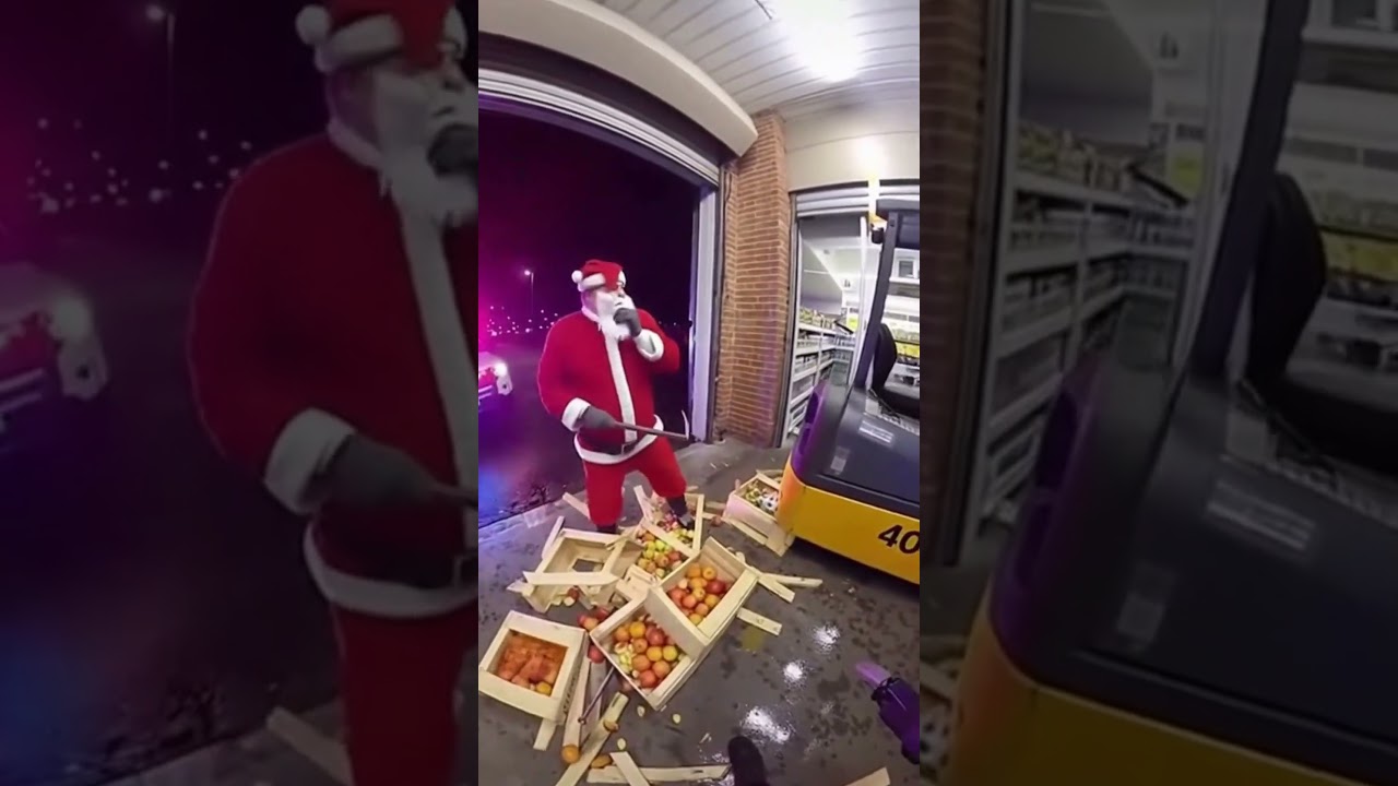 Police arrested an insane Santa | POV Police Cam