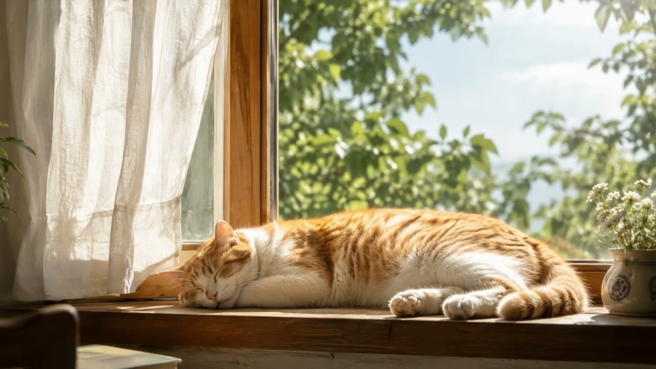 Purr by the Window | Cat Relaxation Music | Cozy Piano for Cats
