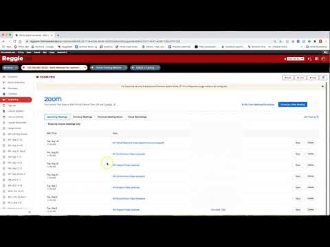 Scheduling Zoom Meetings Within ReggieNet