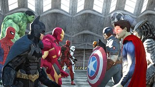باتمان ضد سوبرمان ضد كابتن أمريكا و آيرونمان وهالك و ديدبول و سبايدرمان و غوكو Batman  Superman