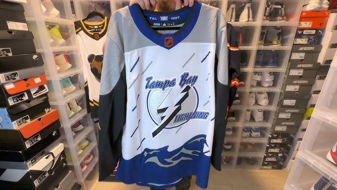 Tampa Bay Lightning Adidas Auth. Reverse Retro NHL Jersey 50-54 Primegreen  NWT