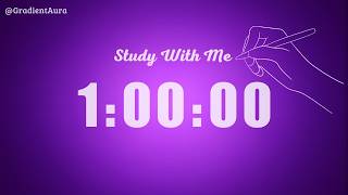 1 Hour Silent Study Timer | Purple Aesthetic 💜 | Soft Alarm Only | ADHD-Friendly
