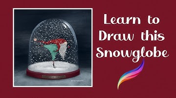 Draw this adorable snowglobe in Procreate with my free brushes!