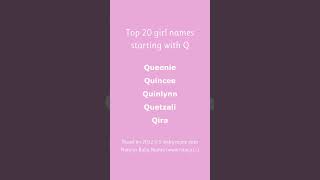 Top 20 girl names starting with Q