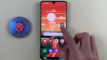 How to swipe down on the fingerprint sensor to open the notification drawer Samsung A22 Android 12