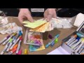 Tim Holtz demos Distress Crayons over Gesso with Stencils - Creativation - CHA 2017