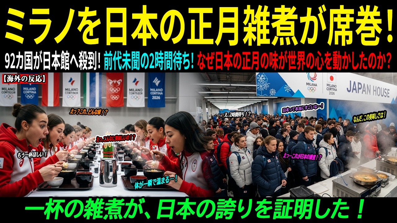 【海外の反応】なぜお雑煮がミラノ五輪で主役になったのか？選手たちがざわめいた瞬間、イタリア文化大臣が悟った日本の正月とその一杯の意味