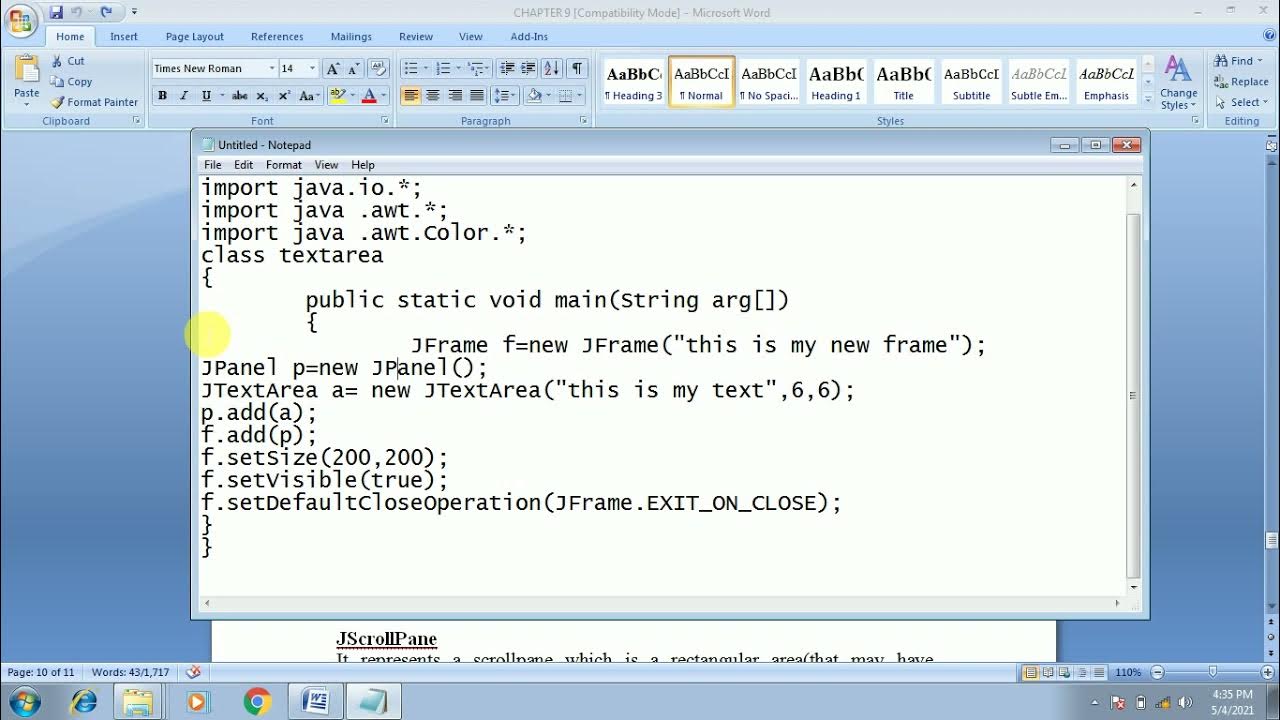 JAVA JTEXTAREA THEORY & EXAMPLE - YouTube