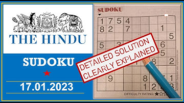 How to Solve 1 Star Hindu  Sudoku Jan 17,  2023 -  Step By Step Solution