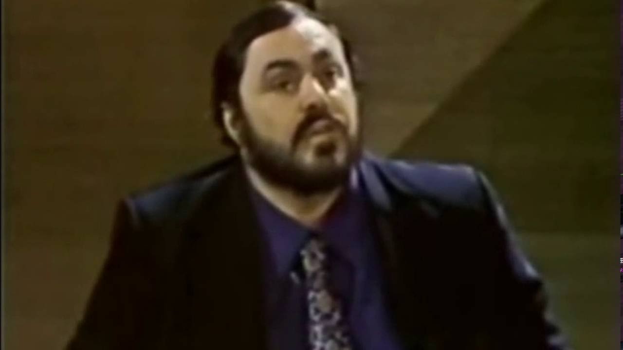 Luciano Pavarotti speaks about and demonstrates Covering the Sound.