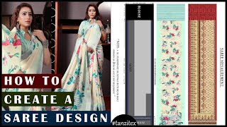 How To Create A Saree Designing in Photoshop For Textile #Digitalprint designing