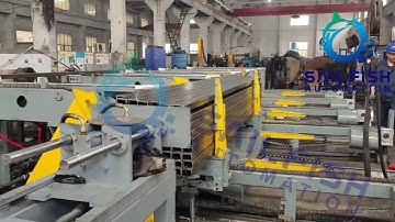 Mechanical type steel pipe stacking machine for rectangular pipes叉臂  矩形管 横出