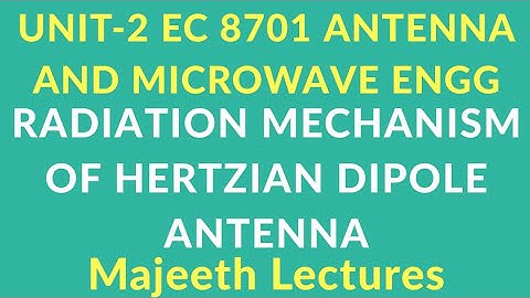 EC8701 Antenna and Microwave Engineering Radiation Mechanism of Hz Dipole Antenna