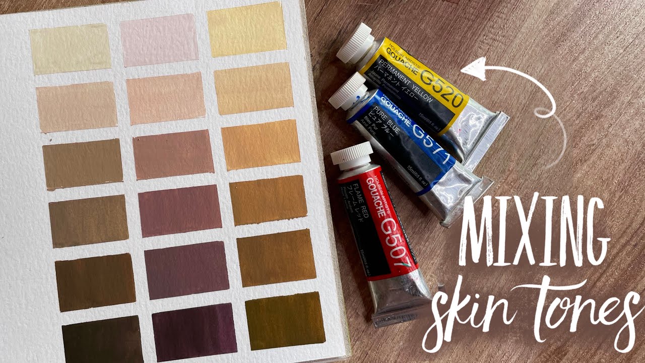 An easy way to get to know your gouache paint is by tinting all the colours  colours darker to the right and lighter to the left - Shinhan Professional  Designers Gouache Set