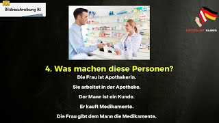 A1 exam | in the pharmacy | A1 image description | ÖSD TELC DZT ÖIF Goethe exam