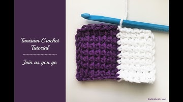 Tunisian Crochet Tutorial - Join as you go - Left handed