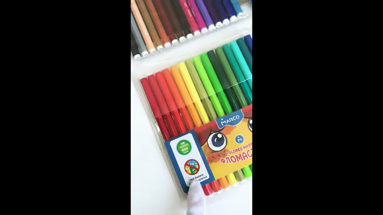 Обзор фломастеров на водной основе смываемых водой 30 цветов Super Washable Marco 1690-30