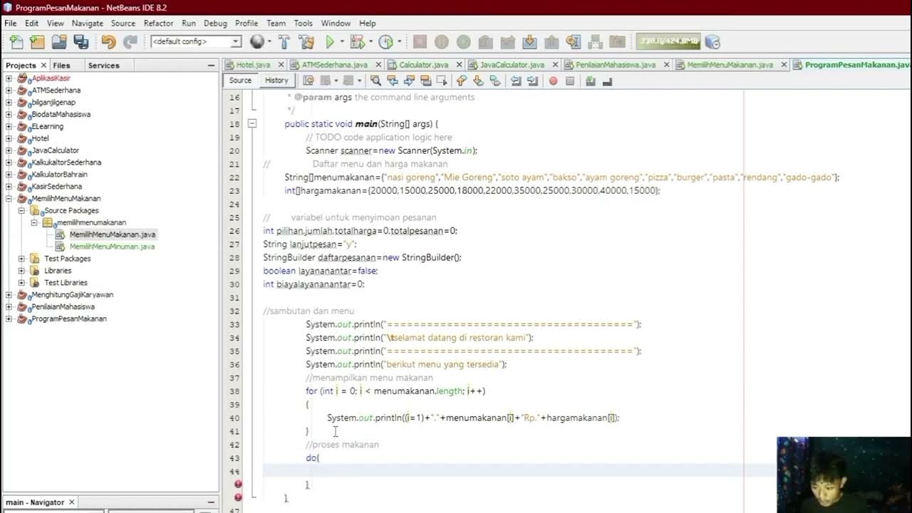 PROGRAM MENU MAKANAN _( TUGAS JAVA ) - YouTube
