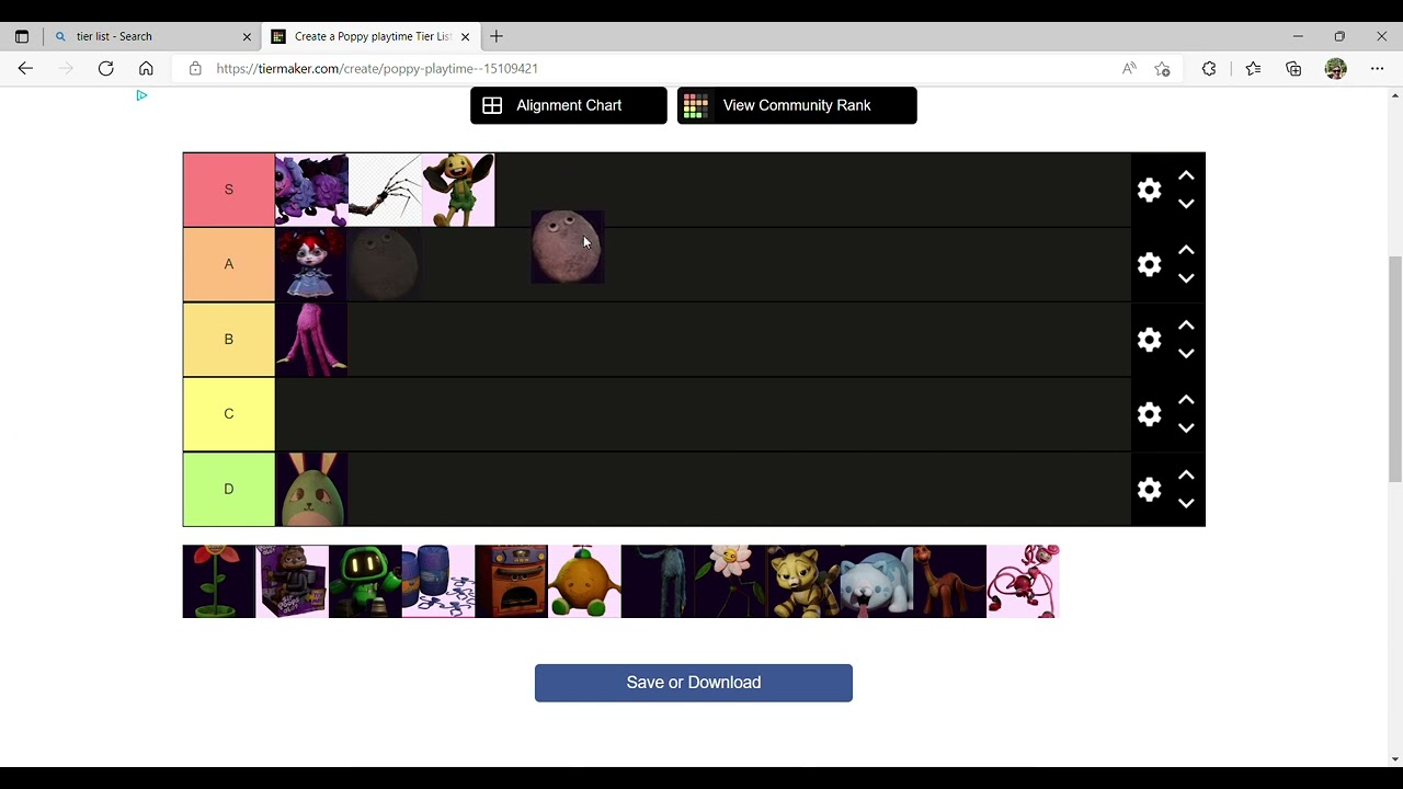 Create a Poppy Playtime Characters Tier List - TierMaker