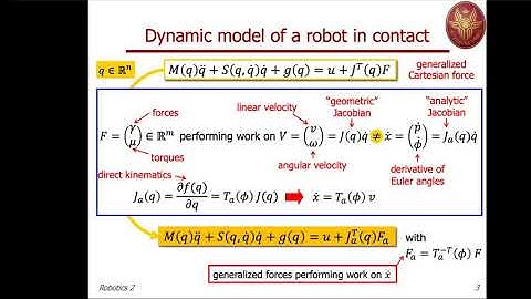 Robotics 2 - Prof. De Luca  Lecture 19 (6 May 2020)