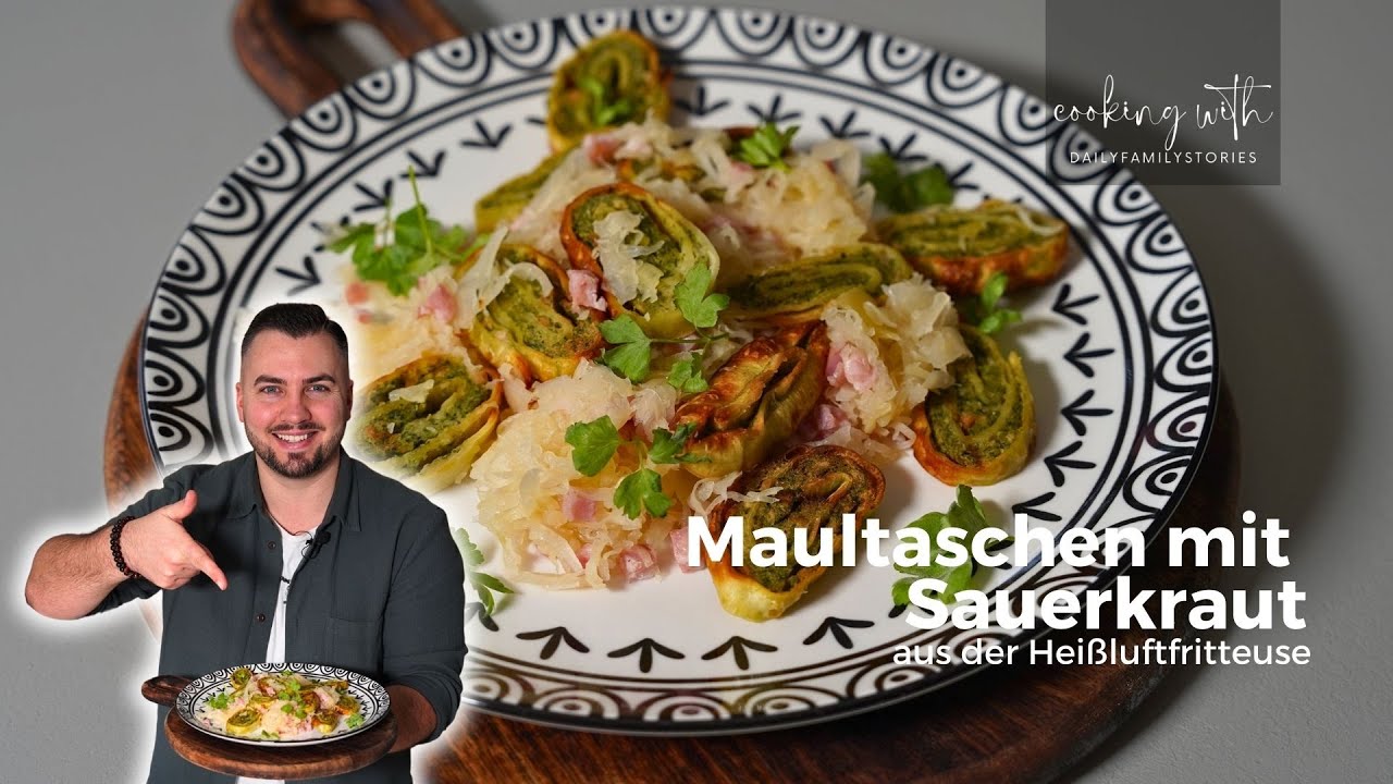 Knusprige Maultaschen mit Sauerkraut & Speck in der Ninja AF400 Heißluftfritteuse | Rezept & Tipps!