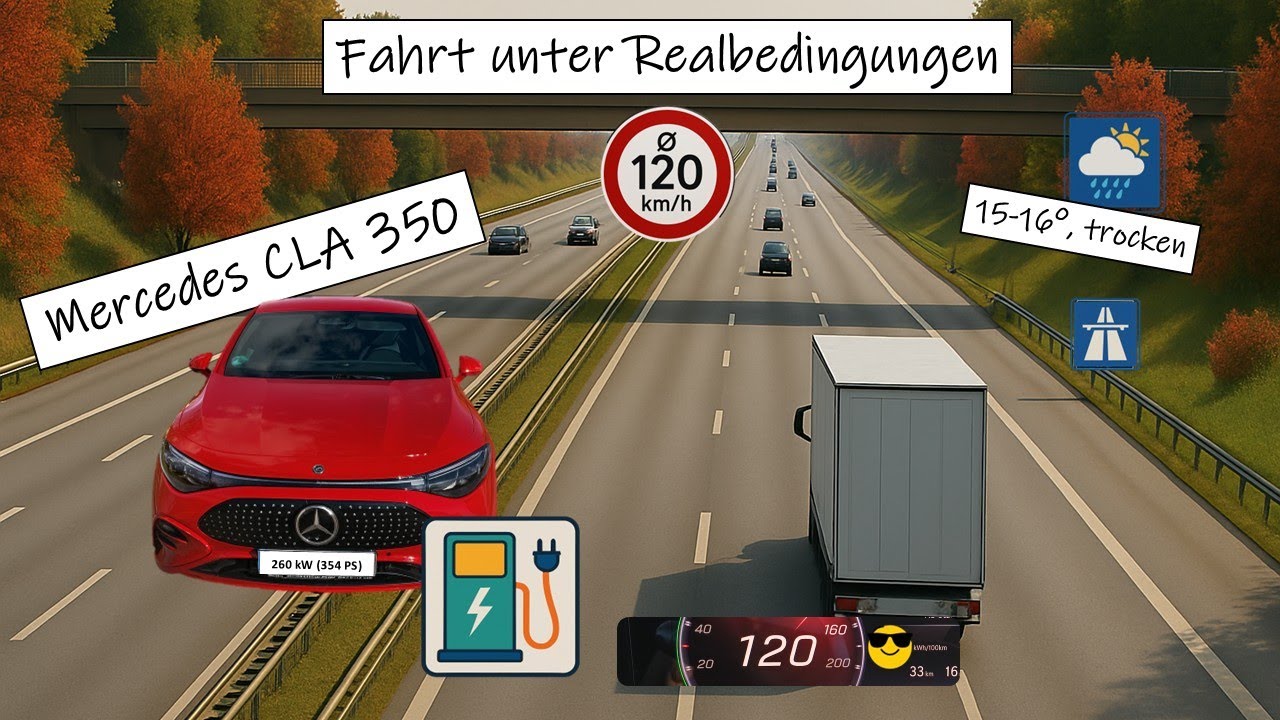 Mercedes CLA 350 EQ - Verbrauch bei Ø 120 km/h
