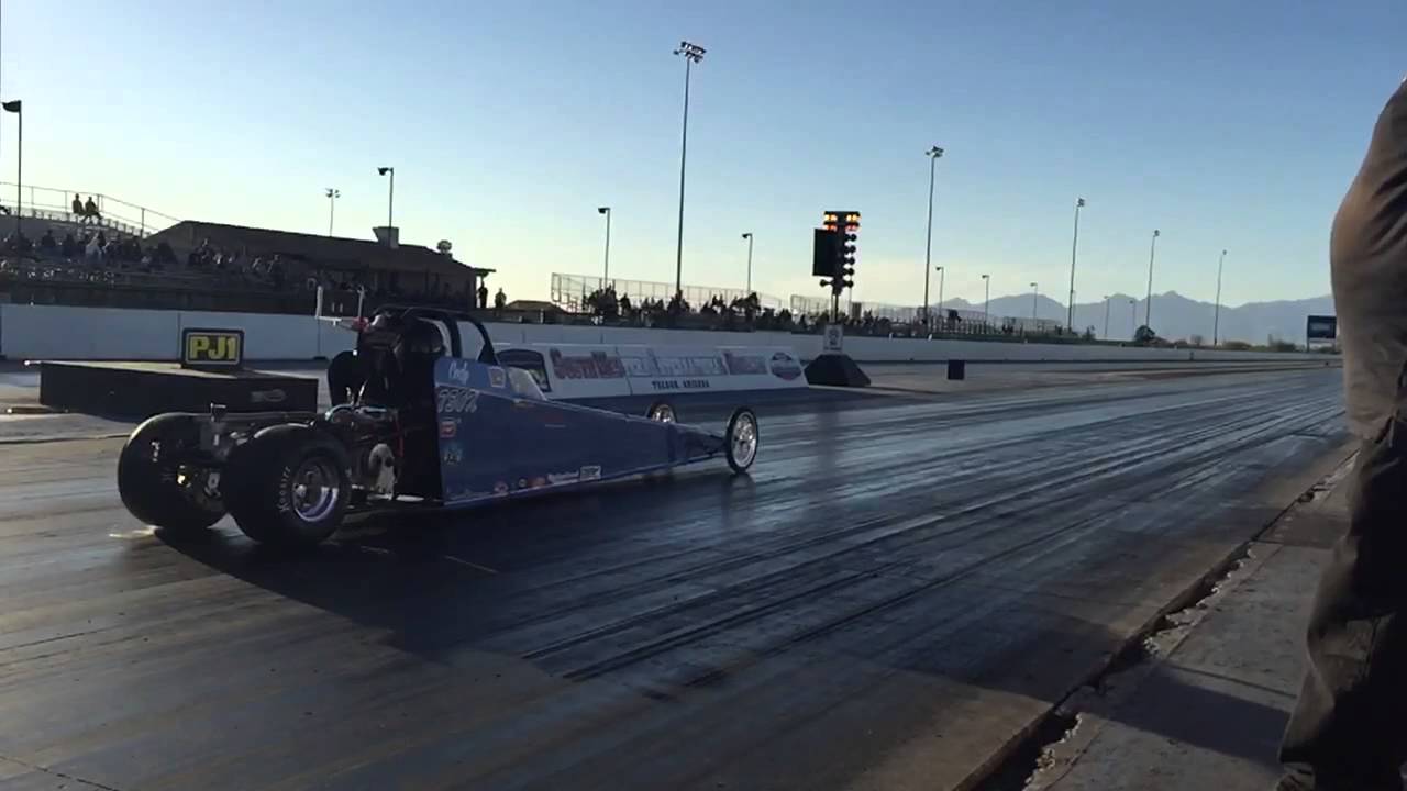 Chain breaks on the launch in qualifying at southwestern international raceway - YouTube