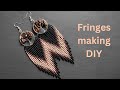 Beaded fringe earrings tutorial, how to make beaded fringes, beading diy