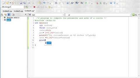 C program to compute the perimeter and area of a circle