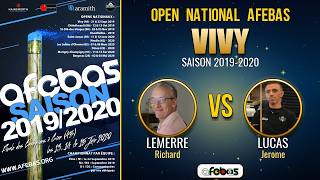 Regarder « Open National AFEBAS de Vivy 2019-2020 : LEMERRE contre LUCAS »