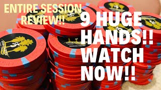 ENTIRE SESSION REVIEW! Tons of great poker action!! We book a BIG WIN and finally get some tacos!