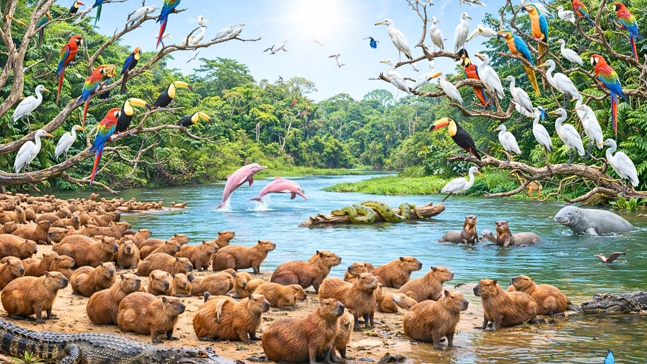 Relaxing Walk in the Amazon Jungle (4K ASMR) | Real Wildlife Moments (No Music)