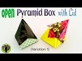Origami tutorial to make a paper &quot;Open Pyramid Box with Lid&quot;