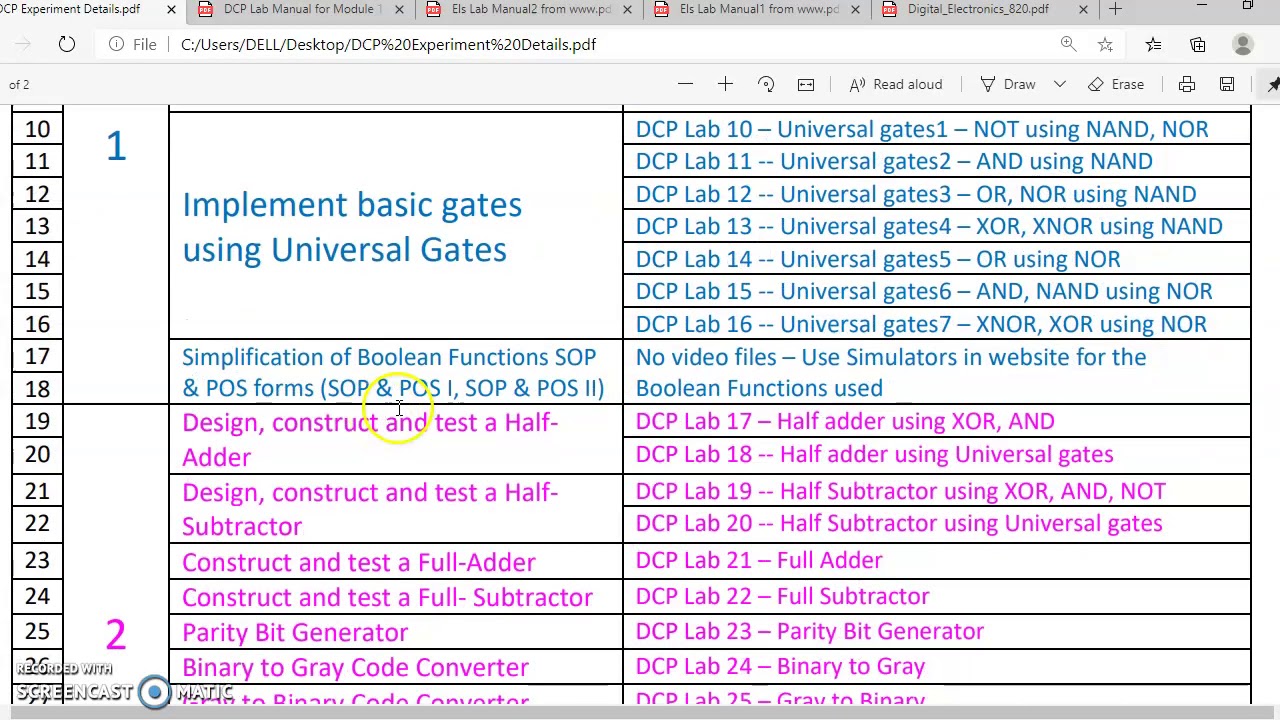 DCP Lab 30 List of Video files & Materials of 2 Modules - YouTube