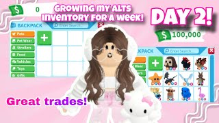 Growing my alts inventory! *DAY 2* 💕✨️ #adoptme #viral #fypシ #roblox