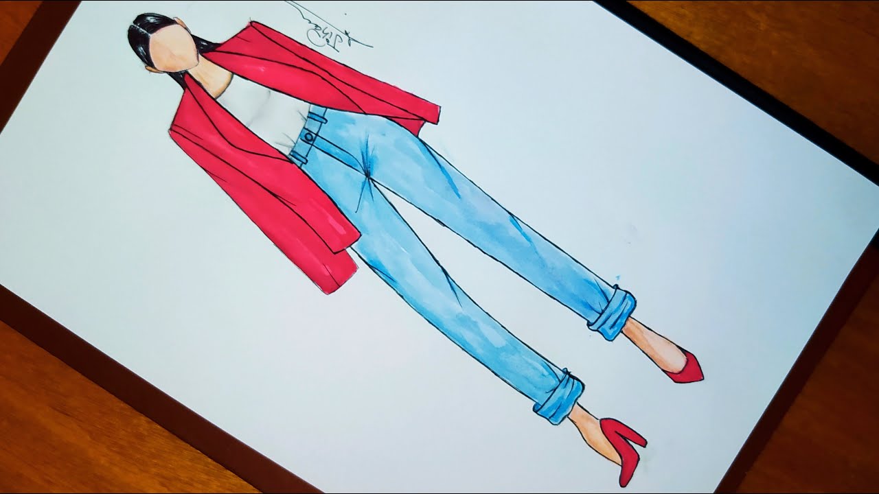 تعلم رسم ازياء كاجوال سهلة 7 | Dessin de mode