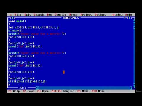 Practical c programming -13  Sum of two matrices