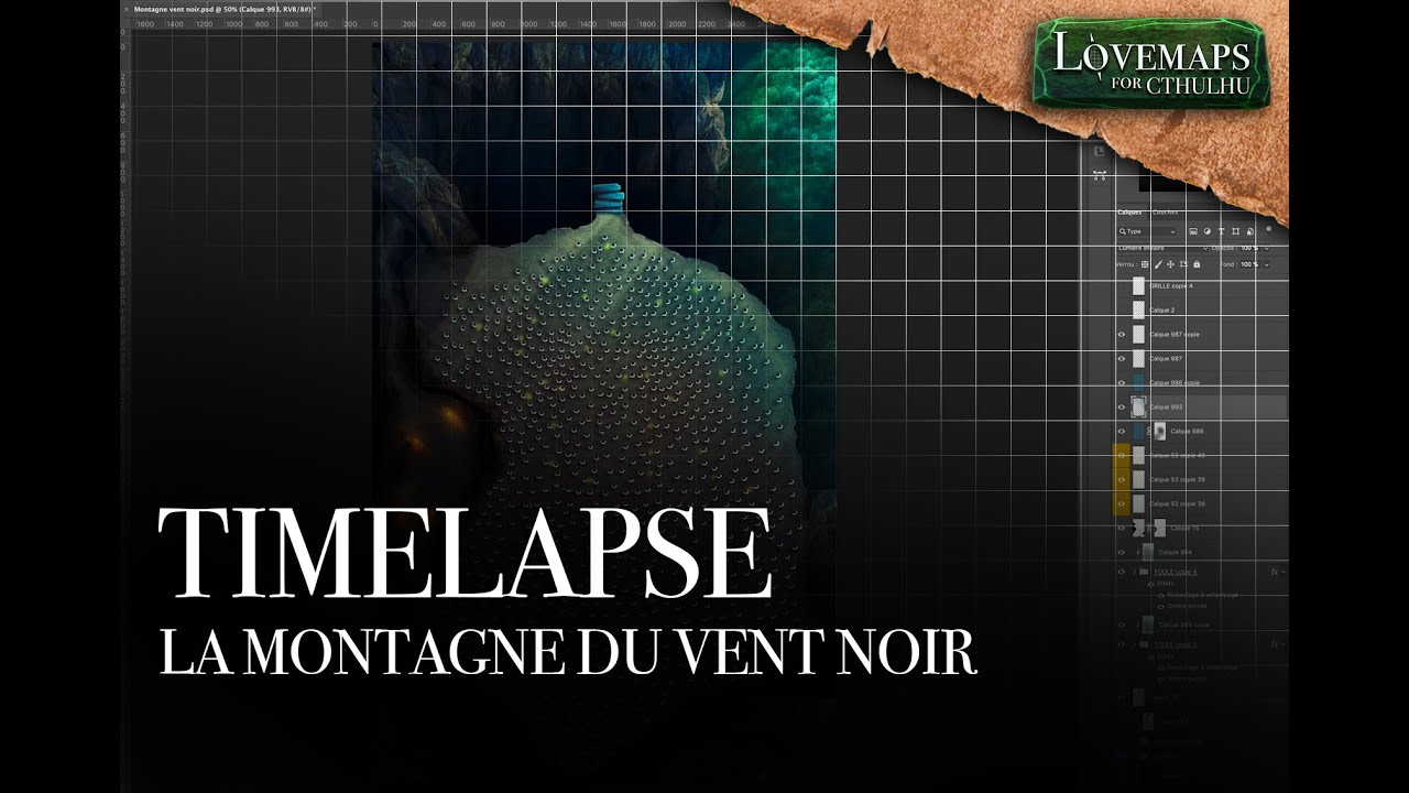 Timelapse mapmaking. Map Roll20. Cthulhu