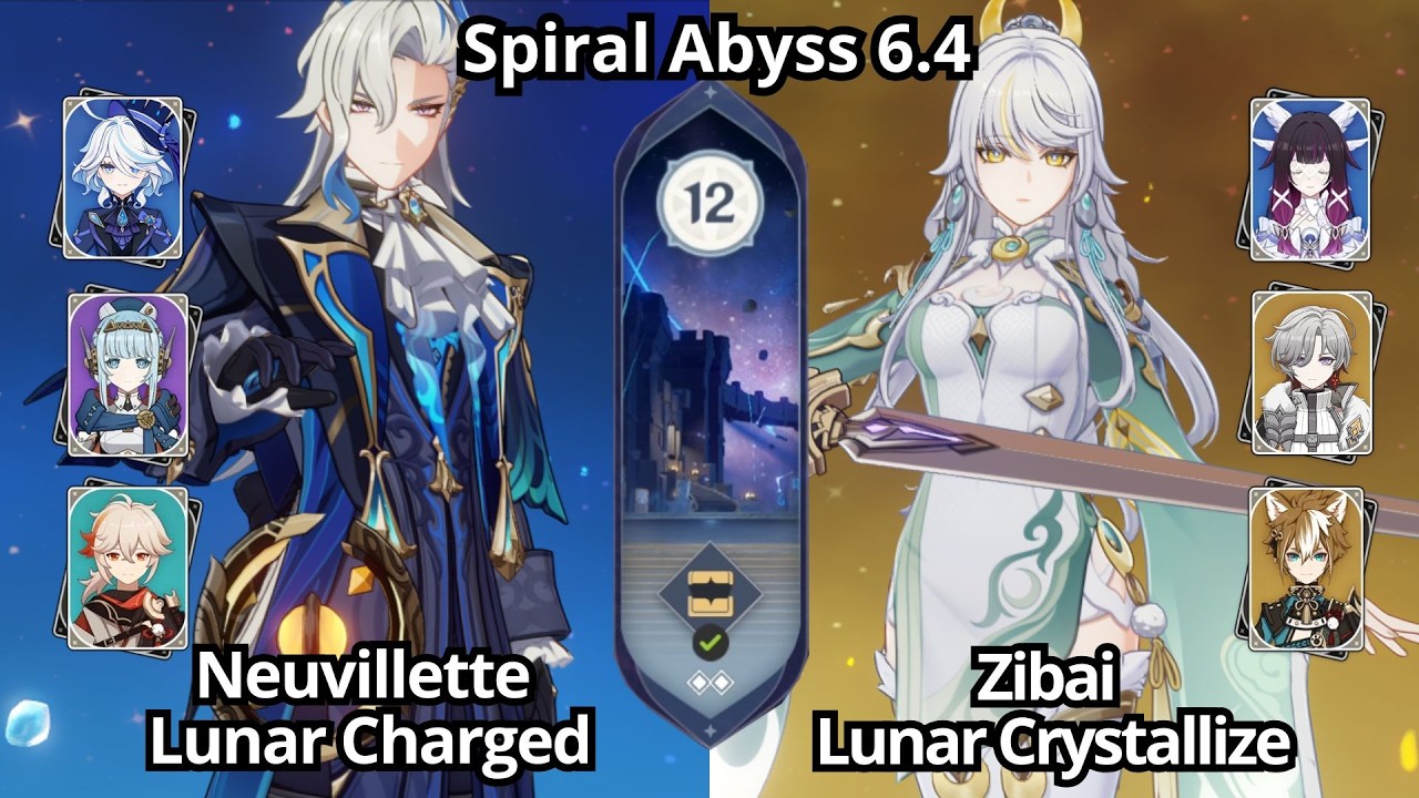 C0 Neuvillette Lunar Charged & C0 Zibai Lunar Crystallize - Spiral Abyss Floor 12 Genshin Impact 6.4