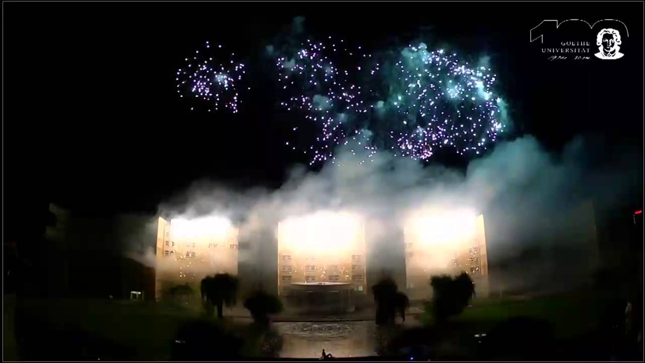 Langversion des Feuerwerks beim 100. Geburtstag der Goethe-Universität