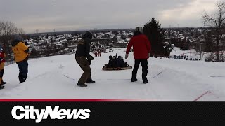 How Hundreds Of Canadian University Students Race Concrete Toboggans